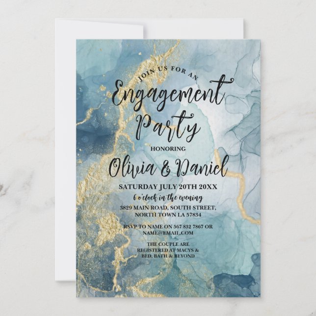 Engagement Party Geode Crystals Couples Shower  Invitation (Front)
