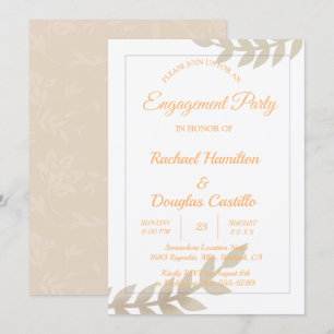 Engagement Party golden Floral Invitation