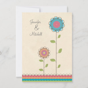 Engagement Party Happy Colourful Flowers Invitatio Invitation