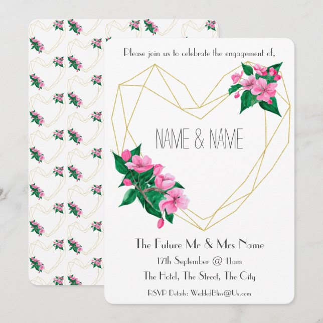 Engagement Party Invitation 1930's Inspired (Front/Back)