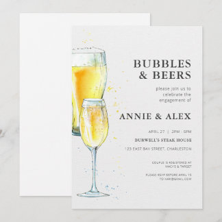Engagement Party Invitation - Bubbles & Beers