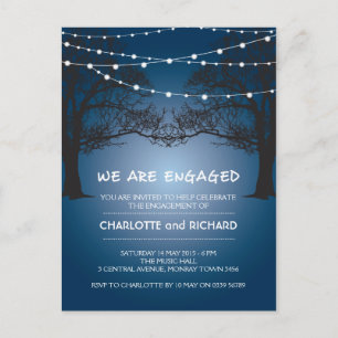 Engagement party invitation night string lights