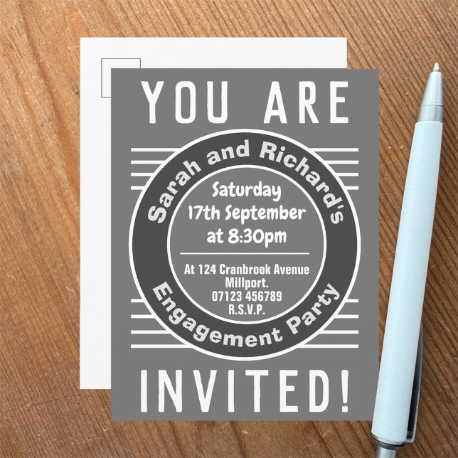 Engagement Party Invitation Postcard (Creator Uploaded)