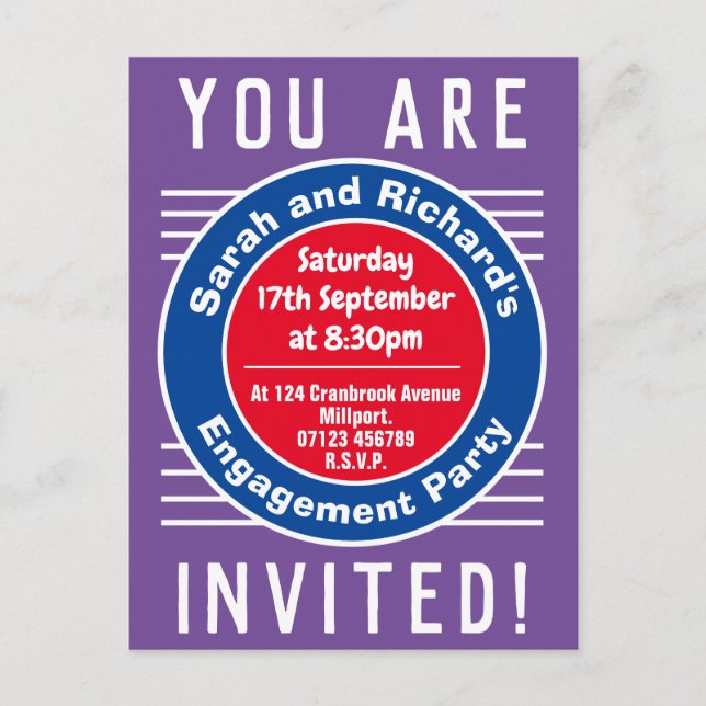 Engagement Party Invitation Postcard (Front)