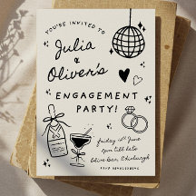 Engagement Party Invitation Template, Custom Champ