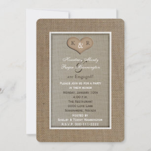 Engagement Party Invitations - Burlap Look