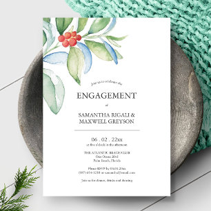 Engagement Party Invitations Festive Greenery