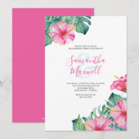 Engagement Party Invitations Hibiscus Flowers