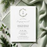 Engagement Party Invitations Winter Botanical<br><div class="desc">These engagement party invitations feature the bride and groom's monogram encircled by unique Christmas botanicals. Use the template fields to add your custom details. Order printed cards online or printable invitations. An elegant choice for events with winter themes. To see more designs like this visit www.zazzle.com/dotellabelle Unique art and design...</div>