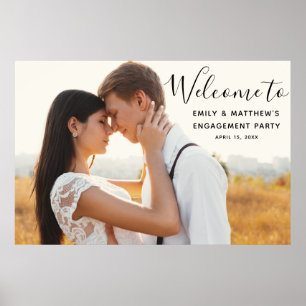 Engagement Party Modern Photo Welcome Sign