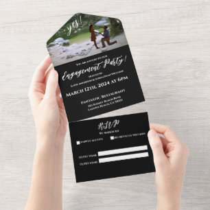 Engagement Party-Photo-Greenery Lake Backdrop- All In One Invitation