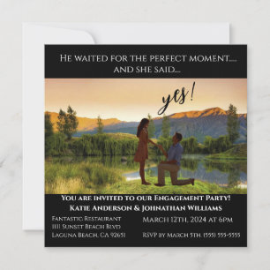 Engagement Party-Photo-Mountain Lake- Backdrop- Invitation