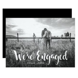 Engagement Party | Photo with Modern White Overlay Card