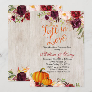 Engagement Party Rustic Shower Fall Pumpkin Invite