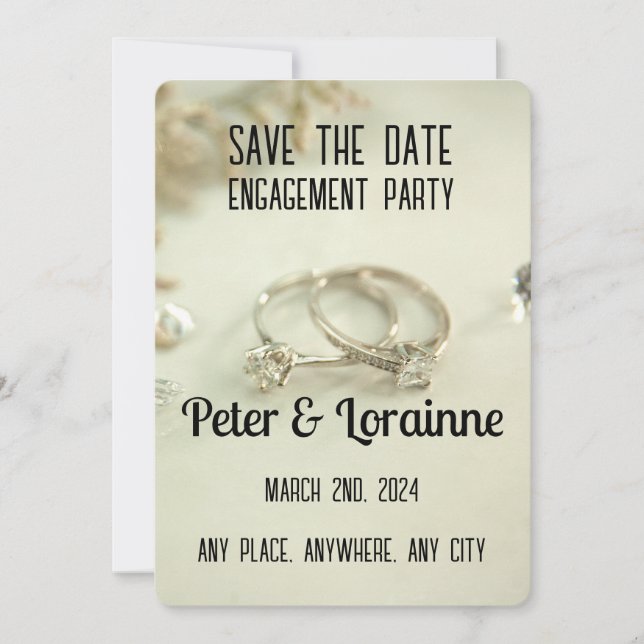 Engagement Party - save the date. Editable Invitation (Front)