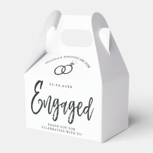 Engagement Party Script Lettering   Round Paper Co Favor Box