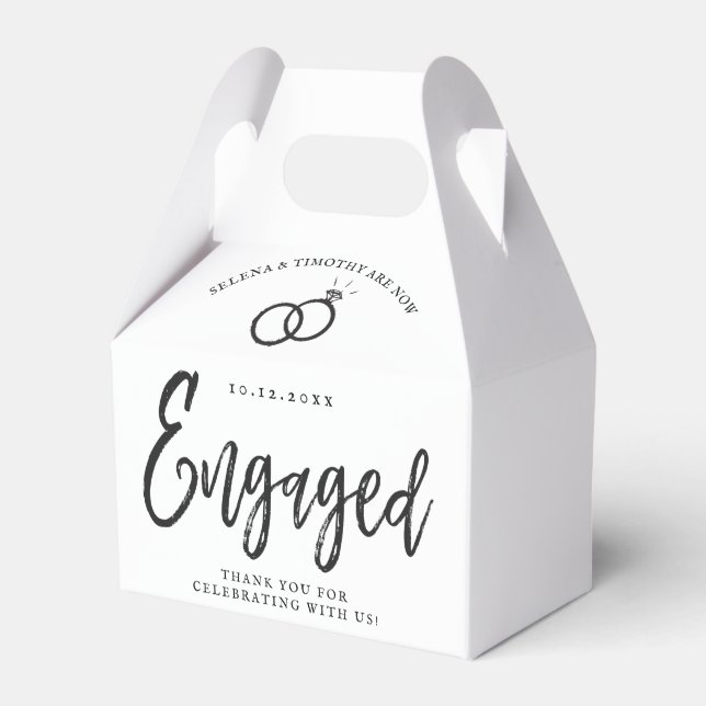 Engagement Party Script Lettering | Round Paper Co Favor Box (Front Side)