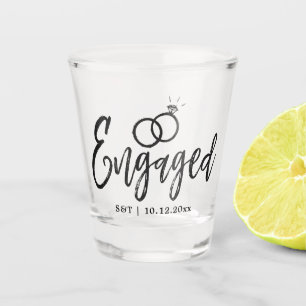 Engagement Party Script Lettering    Shot Glass