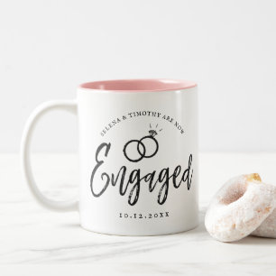 Engagement Party Script Lettering Two-Tone Coffee Mug
