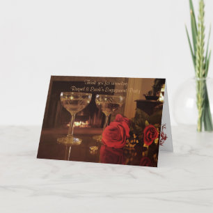 Engagement Party Thank you card wine and roses