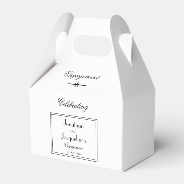 Engagement Party Thank You Elegant Chic  Favor Box (Front Side)