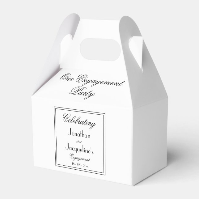 Engagement Party Thank You Favour Script Chic  Favor Box (Front Side)