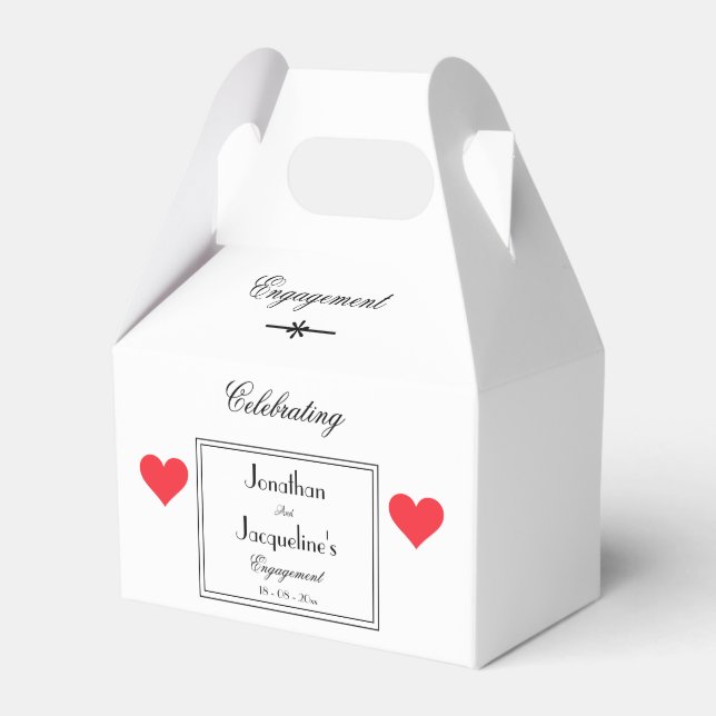 Engagement Party Thank You Gift Elegant   Favor Box (Front Side)