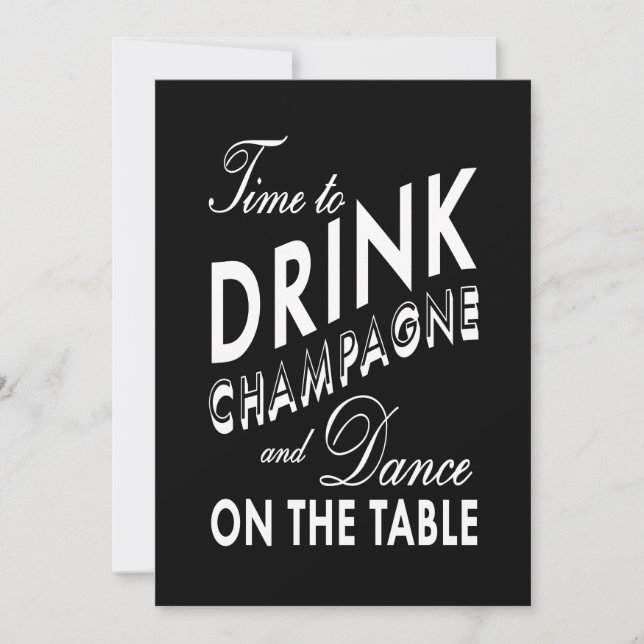 Engagement Party - Time to Drink Champagne Invitation (Front)