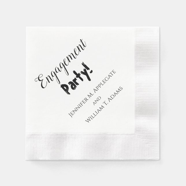 Engagement Party Wedding Napkins Personalized (Front)