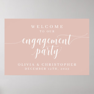 Engagement Party Welcome Poster Pink
