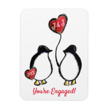 engagement penguin gift magnet
