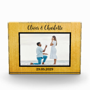 Engagement Personalized Couple marriage proposal Photo Block