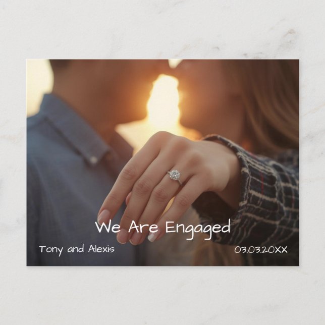Engagement Photo Announcement Card (Front)