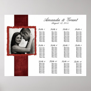 Engagement Photo Christmas Wedding Seating Chart