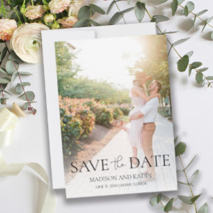 Engagement Photo Elegant Script Save The Date