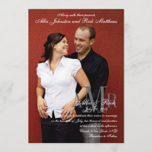Engagement Photo Modern Wedding Invitations