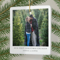Engagement Photo Ornament | Our First Christmas En