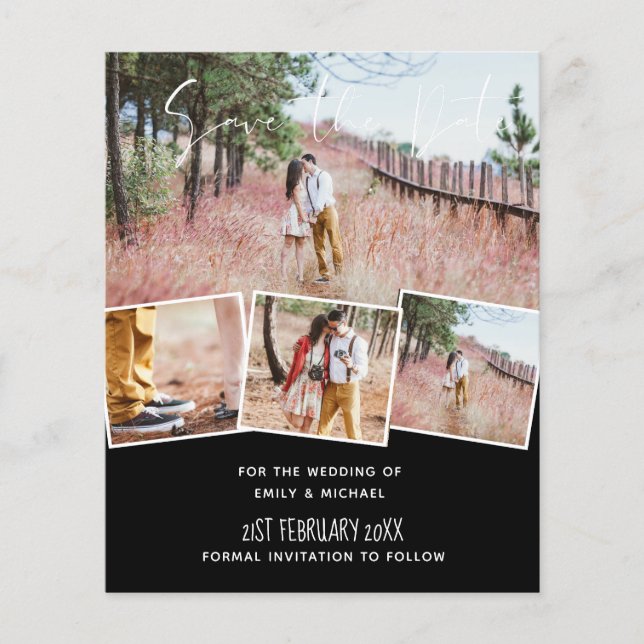 Engagement Photo Save the Date Custom Colour BUDGE (Front)