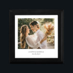 Engagement Photo Wooden Jewellery Keepsake Box<br><div class="desc">A personalized engagement photo wood lacquered keepsake box. Replace this photo with your own favourite wedding photo.</div>