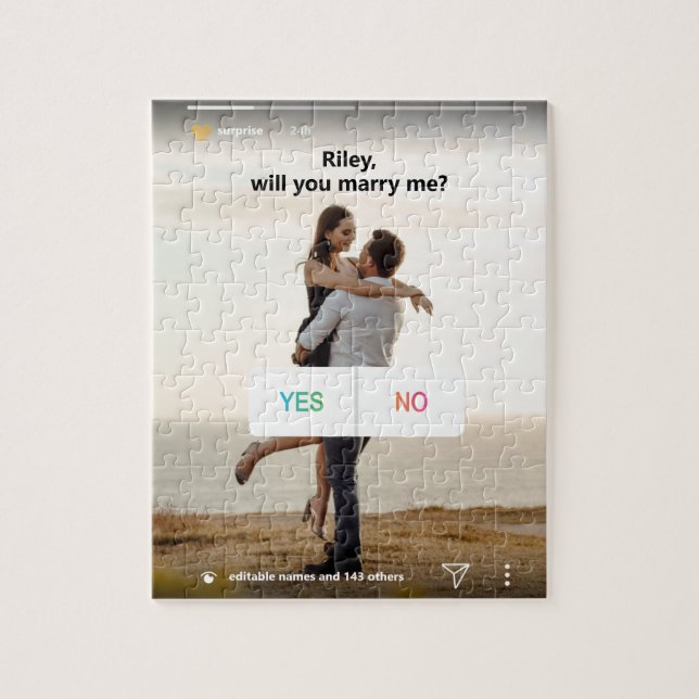 Engagement Proposal Instagram Yes/No Unique Fun Jigsaw Puzzle (Vertical)