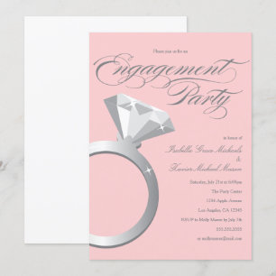Engagement Ring - Blush Engagement Party Invite