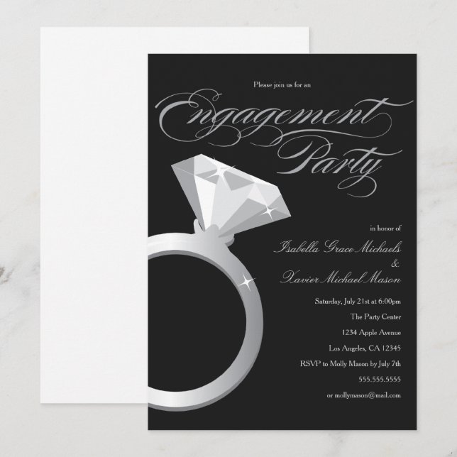 Engagement Ring | Engagement Party Invitation (Front/Back)