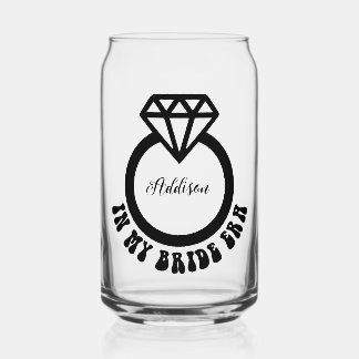 Engagement Ring In My Bride Era Retro Bubble Font Can Glass