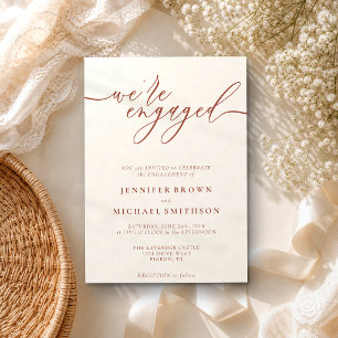 Engagement Simple wedding Terracotta Invitation