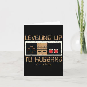 Engagement Tee For Gamer Groom Levelling Up To Hus Card
