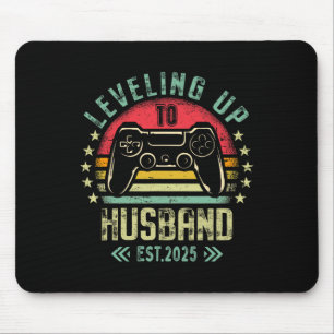 Engagement Tee For Gamer Groom Levelling Up To Hus Mouse Pad