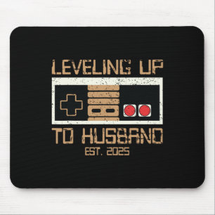Engagement Tee For Gamer Groom Levelling Up To Hus Mouse Pad