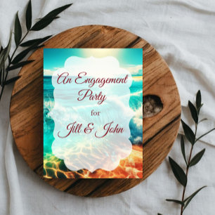 Engagement Tropical Beach Party Wedding Invitation