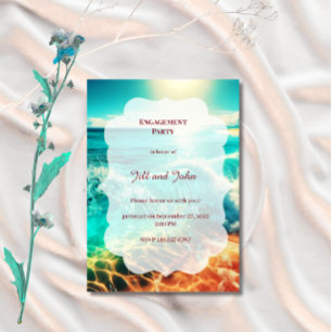Engagement Tropical Beach Party Wedding Invitation