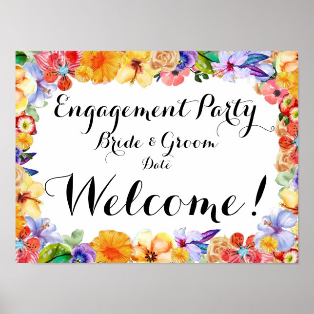 Engagement Tropical, Panneau de mariage / Affiche (Devant)